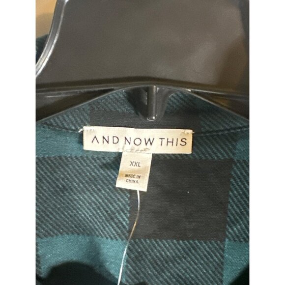 And Now This Mens Plaid Long-Sleeve Button-up Shirt, Green, Size XXL, NWT - Picture 4 of 5